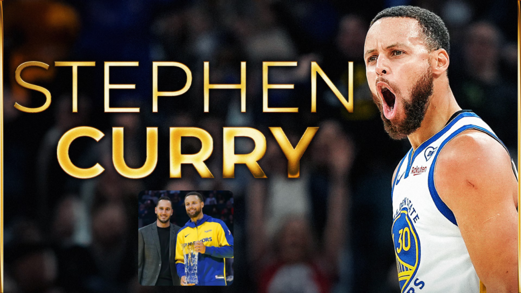 Steph Curry Winning the kia Clutch Player of the Year Award